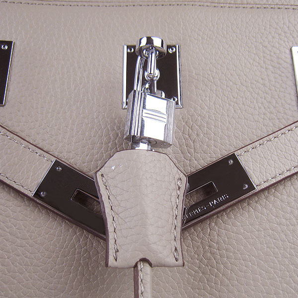 Replica Hermes Jypsiere Fjord Leather Messenger Bag Grey H6508 - 1:1 Copy